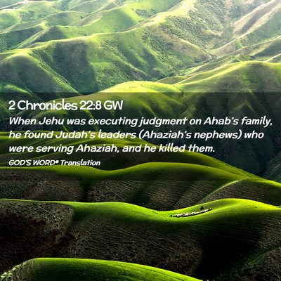 Picture 02 - 2 Chronicles 22:8 GW - When Jehu was executing judgment on Ahab’s - Bible Verse Picture