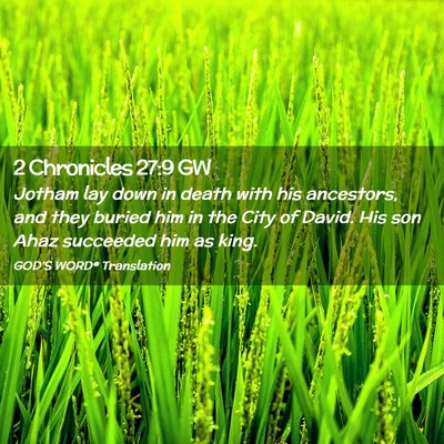Picture 02 - 2 Chronicles 27:9 GW - Jotham lay down in death with his ancestors, and - Bible Verse Picture
