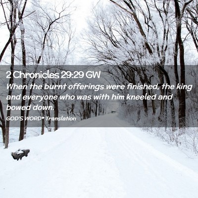 Picture 02 - 2 Chronicles 29:29 GW - When the burnt offerings were finished, the king - Bible Verse Picture