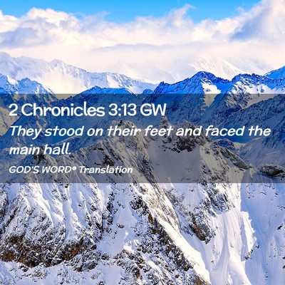 Picture 02 - 2 Chronicles 3:13 GW - They stood on their feet and faced the main - Bible Verse Picture