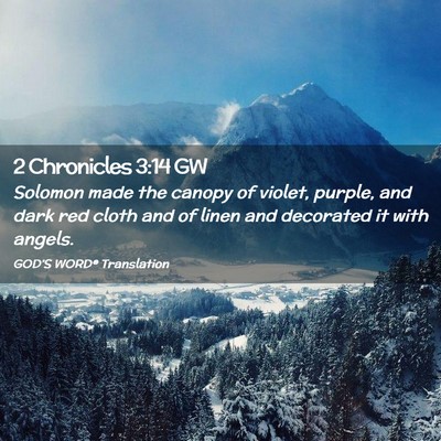 Picture 02 - 2 Chronicles 3:14 GW - Solomon made the canopy of violet, purple, and - Bible Verse Picture