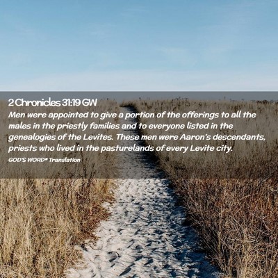 Picture 02 - 2 Chronicles 31:19 GW - Men were appointed to give a portion of the - Bible Verse Picture