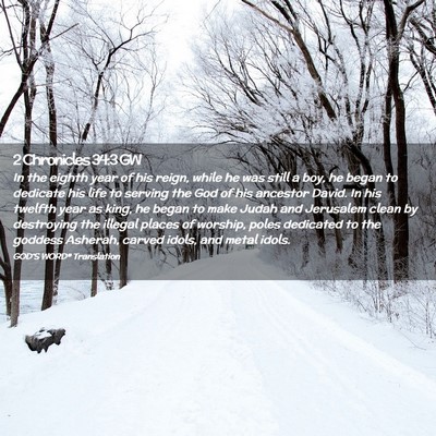 Picture 02 - 2 Chronicles 34:3 GW - In the eighth year of his reign, while he was - Bible Verse Picture