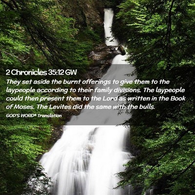 Picture 02 - 2 Chronicles 35:12 GW - They set aside the burnt offerings to give them - Bible Verse Picture
