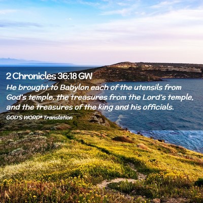 Picture 02 - 2 Chronicles 36:18 GW - He brought to Babylon each of the utensils from - Bible Verse Picture