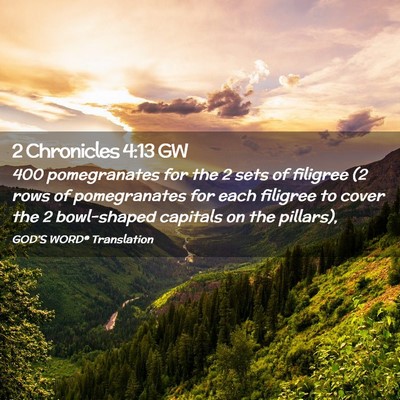 Picture 02 - 2 Chronicles 4:13 GW - 400 pomegranates for the 2 sets of filigree (2 - Bible Verse Picture