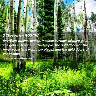 Picture 02 - 2 Chronicles 4:22 GW - snuffers, basins, dishes, incense burners of pure - Bible Verse Picture