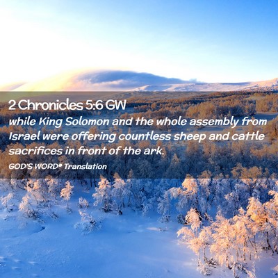 Picture 02 - 2 Chronicles 5:6 GW - while King Solomon and the whole assembly from - Bible Verse Picture