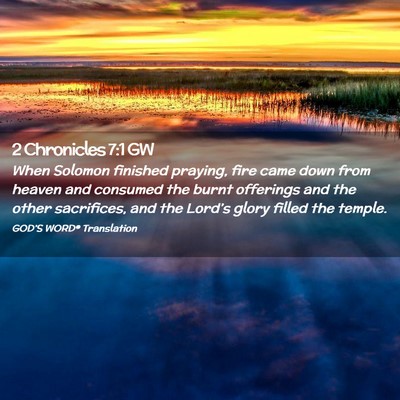 Picture 02 - 2 Chronicles 7:1 GW - When Solomon finished praying, fire came down - Bible Verse Picture