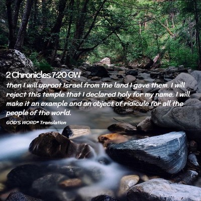 Picture 02 - 2 Chronicles 7:20 GW - then I will uproot Israel from the land I gave - Bible Verse Picture