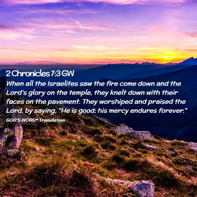 Picture 02 - 2 Chronicles 7:3 GW - When all the Israelites saw the fire come down - Bible Verse Picture