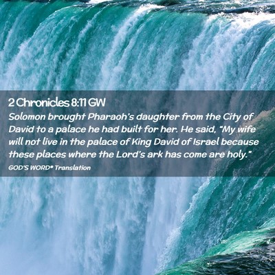 Picture 02 - 2 Chronicles 8:11 GW - Solomon brought Pharaoh’s daughter from the - Bible Verse Picture