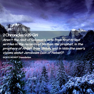 Picture 02 - 2 Chronicles 9:29 GW - Aren’t the rest of Solomon’s acts from first - Bible Verse Picture