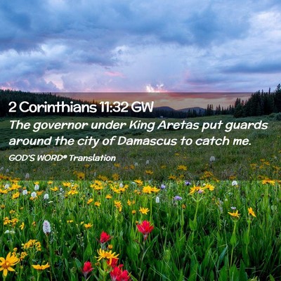 Picture 02 - 2 Corinthians 11:32 GW - The governor under King Aretas put guards around - Bible Verse Picture