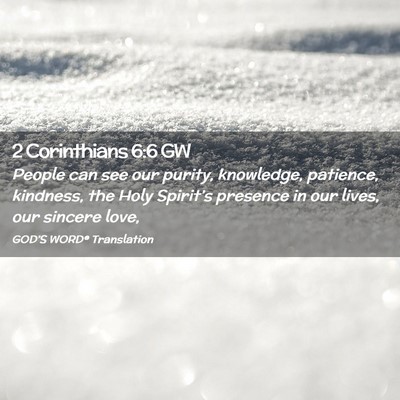 Picture 02 - 2 Corinthians 6:6 GW - People can see our purity, knowledge, patience, - Bible Verse Picture