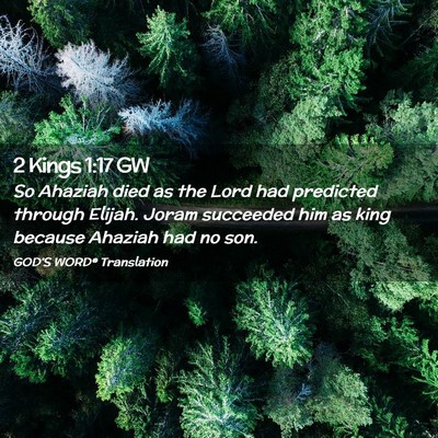 Picture 02 - 2 Kings 1:17 GW - So Ahaziah died as the Lord had predicted through - Bible Verse Picture
