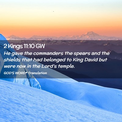 Picture 02 - 2 Kings 11:10 GW - He gave the commanders the spears and the shields - Bible Verse Picture