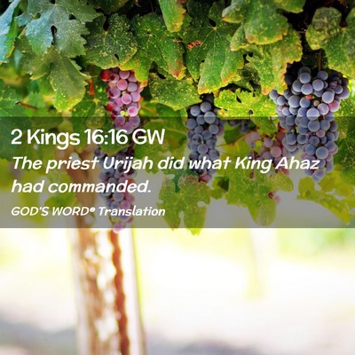 Picture 02 - 2 Kings 16:16 GW - The priest Urijah did what King Ahaz had - Bible Verse Picture