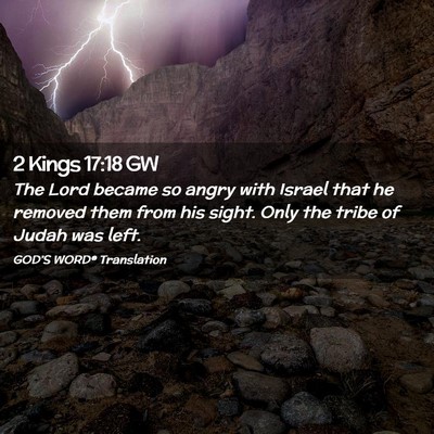 Picture 02 - 2 Kings 17:18 GW - The Lord became so angry with Israel that he - Bible Verse Picture