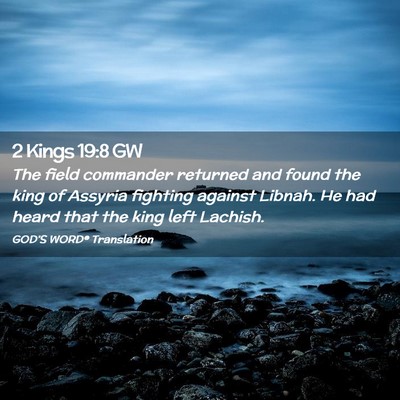 Picture 02 - 2 Kings 19:8 GW - The field commander returned and found the king - Bible Verse Picture