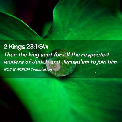 Picture 02 - 2 Kings 23:1 GW - Then the king sent for all the respected leaders - Bible Verse Picture