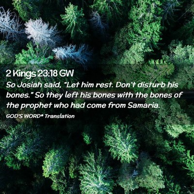 Picture 02 - 2 Kings 23:18 GW - So Josiah said, “Let him rest. Don’t disturb - Bible Verse Picture