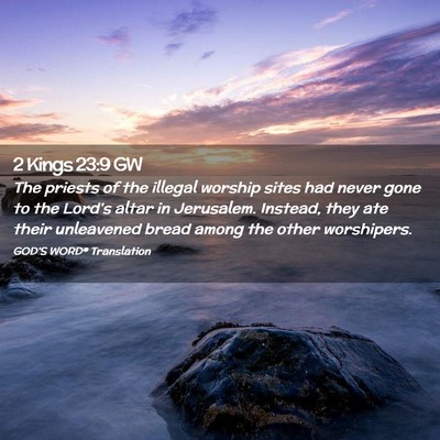 Picture 02 - 2 Kings 23:9 GW - The priests of the illegal worship sites had - Bible Verse Picture