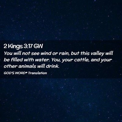 Picture 02 - 2 Kings 3:17 GW - You will not see wind or rain, but this valley - Bible Verse Picture
