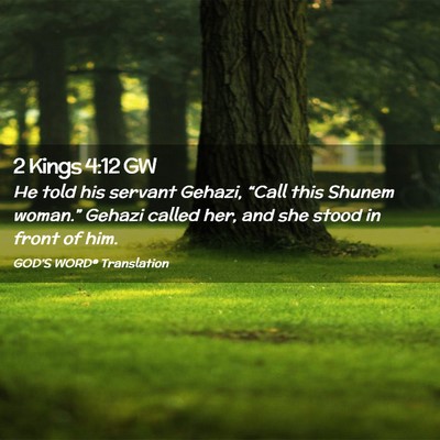 Picture 02 - 2 Kings 4:12 GW - He told his servant Gehazi, “Call this Shunem - Bible Verse Picture