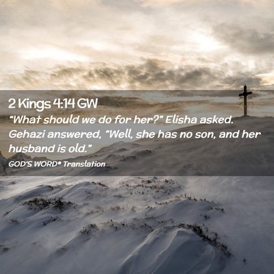 Picture 02 - 2 Kings 4:14 GW - “What should we do for her?” Elisha asked. - Bible Verse Picture