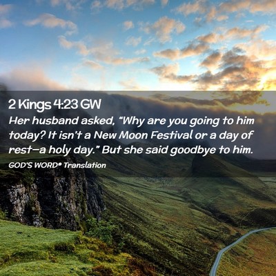 Picture 02 - 2 Kings 4:23 GW - Her husband asked, “Why are you going to him - Bible Verse Picture