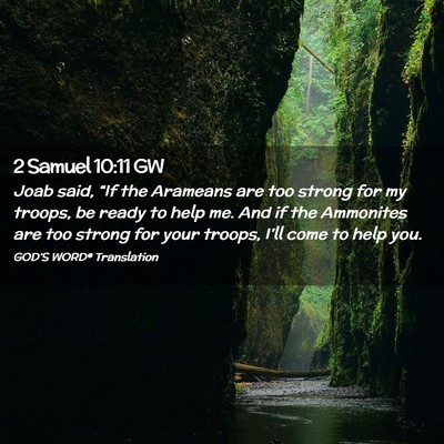 Picture 02 - 2 Samuel 10:11 GW - Joab said, “If the Arameans are too strong for - Bible Verse Picture