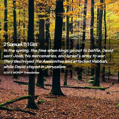 Picture 02 - 2 Samuel 11:1 GW - In the spring, the time when kings go out to - Bible Verse Picture