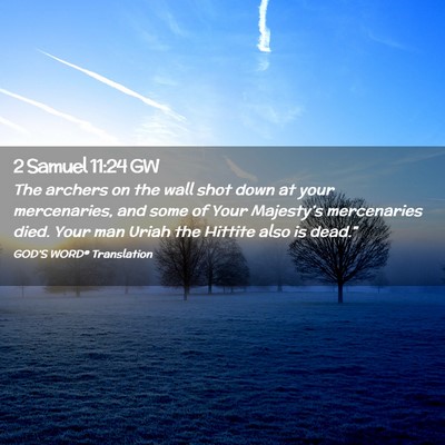 Picture 02 - 2 Samuel 11:24 GW - The archers on the wall shot down at your - Bible Verse Picture