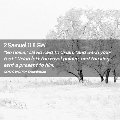 Picture 02 - 2 Samuel 11:8 GW - “Go home,” David said to Uriah, “and wash - Bible Verse Picture