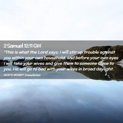 Picture 02 - 2 Samuel 12:11 GW - “This is what the Lord says: I will stir up - Bible Verse Picture