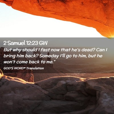 Picture 02 - 2 Samuel 12:23 GW - But why should I fast now that he’s dead? Can I - Bible Verse Picture