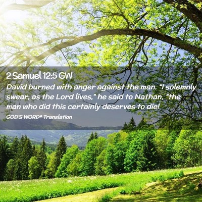 Picture 02 - 2 Samuel 12:5 GW - David burned with anger against the man. “I - Bible Verse Picture