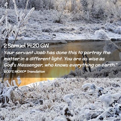 Picture 02 - 2 Samuel 14:20 GW - Your servant Joab has done this to portray the - Bible Verse Picture