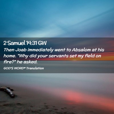 Picture 02 - 2 Samuel 14:31 GW - Then Joab immediately went to Absalom at his - Bible Verse Picture