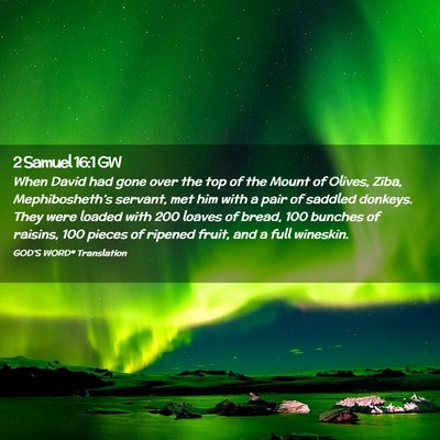 Picture 02 - 2 Samuel 16:1 GW - When David had gone over the top of the Mount of - Bible Verse Picture