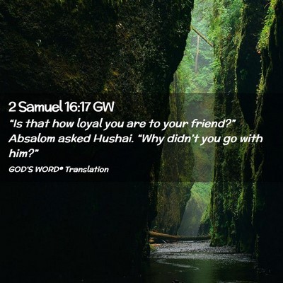 Picture 02 - 2 Samuel 16:17 GW - “Is that how loyal you are to your friend?” - Bible Verse Picture