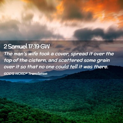 Picture 02 - 2 Samuel 17:19 GW - The man’s wife took a cover, spread it over the - Bible Verse Picture