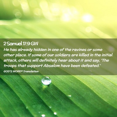 Picture 02 - 2 Samuel 17:9 GW - He has already hidden in one of the ravines or - Bible Verse Picture