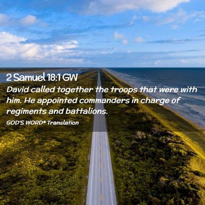 Picture 02 - 2 Samuel 18:1 GW - David called together the troops that were with - Bible Verse Picture