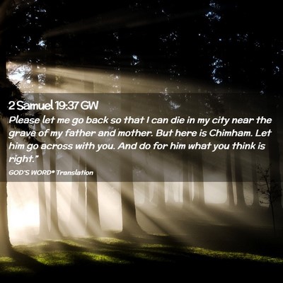 Picture 02 - 2 Samuel 19:37 GW - Please let me go back so that I can die in my - Bible Verse Picture