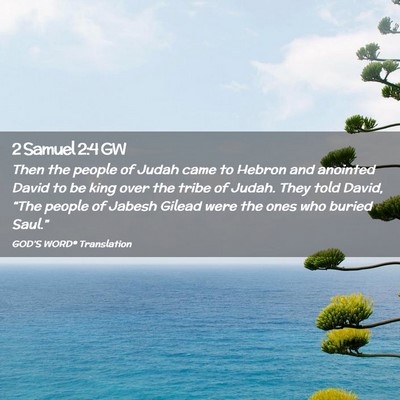 Picture 02 - 2 Samuel 2:4 GW - Then the people of Judah came to Hebron and - Bible Verse Picture