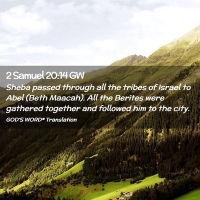 Picture 02 - 2 Samuel 20:14 GW - Sheba passed through all the tribes of Israel to - Bible Verse Picture