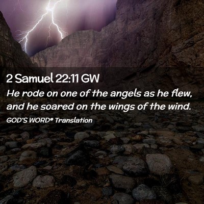 Picture 02 - 2 Samuel 22:11 GW - He rode on one of the angels as he flew, and he - Bible Verse Picture