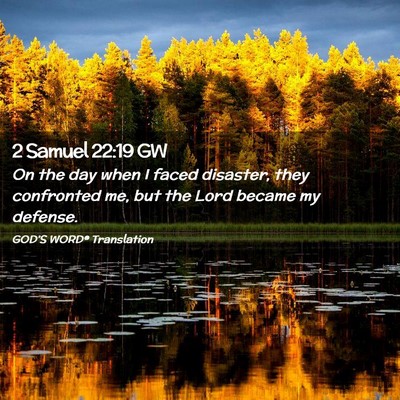 Picture 02 - 2 Samuel 22:19 GW - On the day when I faced disaster, they confronted - Bible Verse Picture